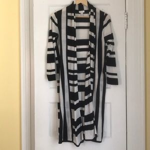 Striped duster cardigan